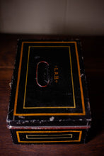 Load image into Gallery viewer, Gold and Red Trim Antique English Banker Box