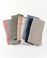 Load image into Gallery viewer, Stonewashed Linen Hemmed Dinner Napkins in Flax