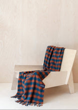 Load image into Gallery viewer, Lambswool Small Blanket in Teal/Rust