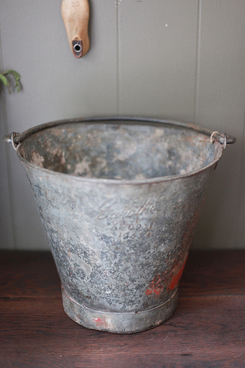 Antique Galvanized Fire Bucket No. 2 Restoration House Blog