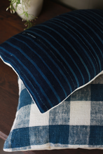 Load image into Gallery viewer, indigo vintage striped lumbar home decor pillow
