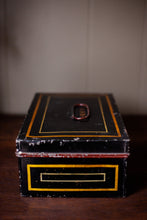 Load image into Gallery viewer, Gold and Red Trim Antique English Banker Box
