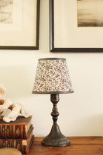 Load image into Gallery viewer, Petite Art Deco Style Bronze Lamp w/ Floral Shade
