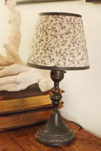 Load image into Gallery viewer, Petite Art Deco Style Bronze Lamp w/ Floral Shade
