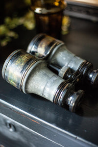 Antique English Binoculars with Original Leather Case