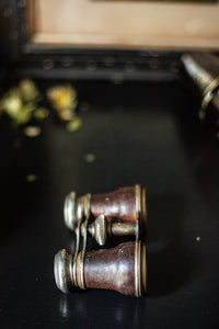 Antique English Binocular Set with Original Leather Case