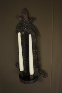 Prmitive Punch Tin Wall Sconce Candle Holder