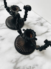 Load image into Gallery viewer, Antique Cast Iron Candleholder Set
